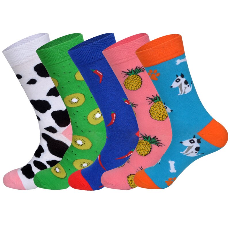 Nedenunder 5 par/parti efteråret ankom skateboarding sokker mænd kunst britishstyle streetwear hip hop calcetines: Masse a
