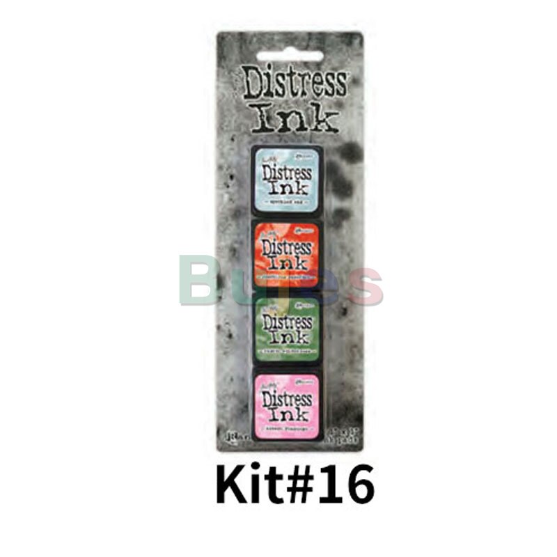 Ranger Tim Holtz Distress Ink Pad Kits, Mini Old Color Retro Stamp Pad Ink Pad 64 Colors School Office Supplies: KIT 16