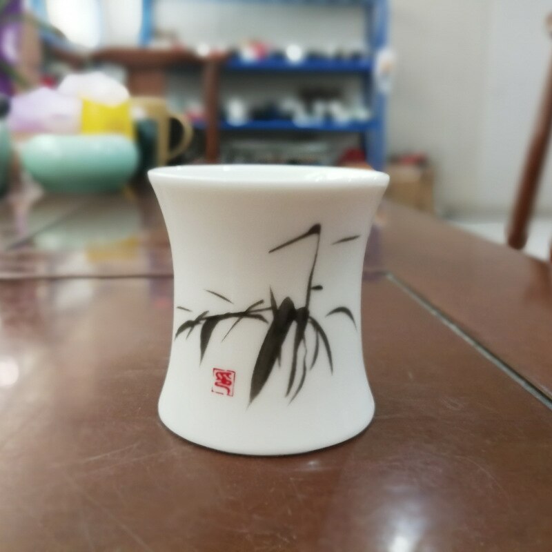 2 st/set smal midja keramiskt snapsglas plommon qing lotus 40ml skaftlösa sakekoppar hemmabar restaurang risvinset plantkoppset