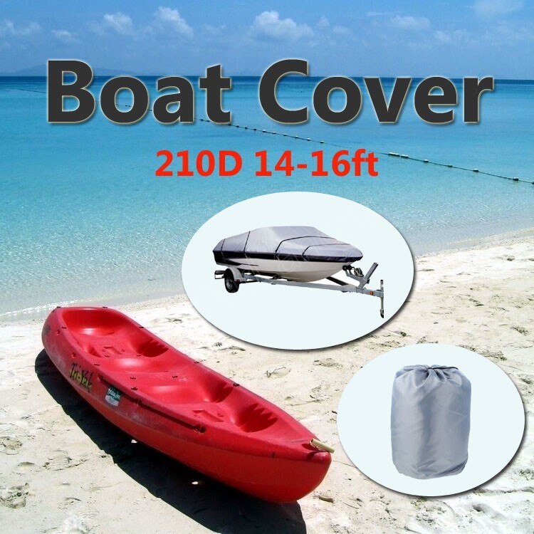 14-16ft Heavy Duty Speedboat Boat Cover gray Waterproof UV Protector