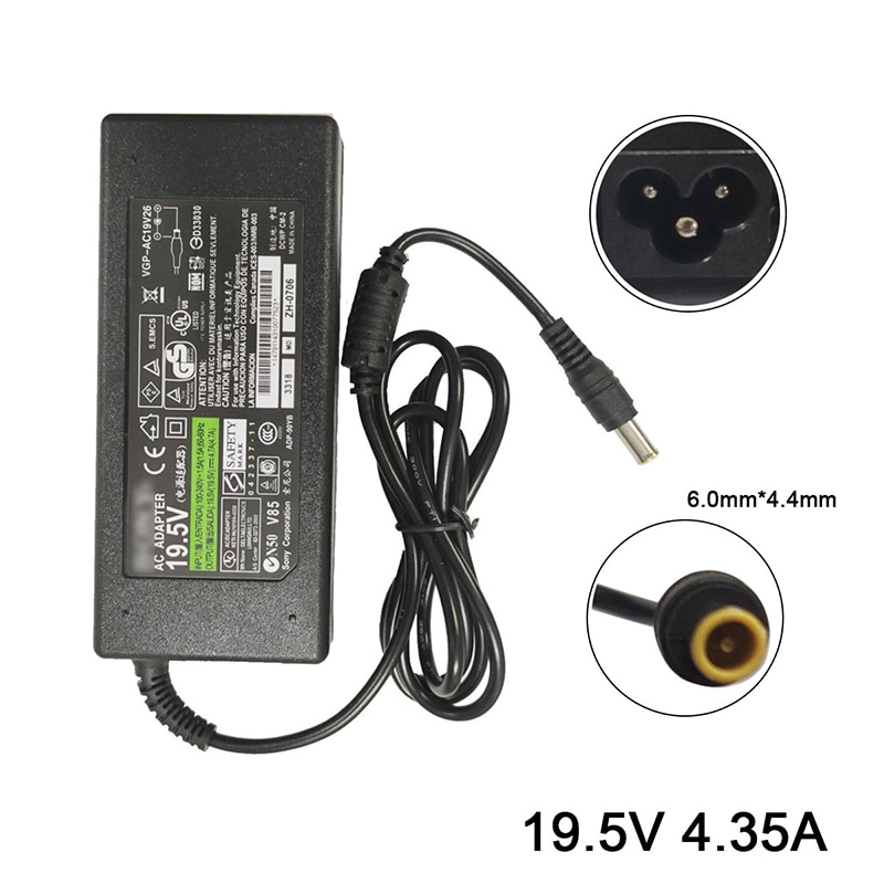 19.5V 4.35A Adapter 6.0*4.4mm For Sony ACDP-085N02 LCD TV Power Supply
