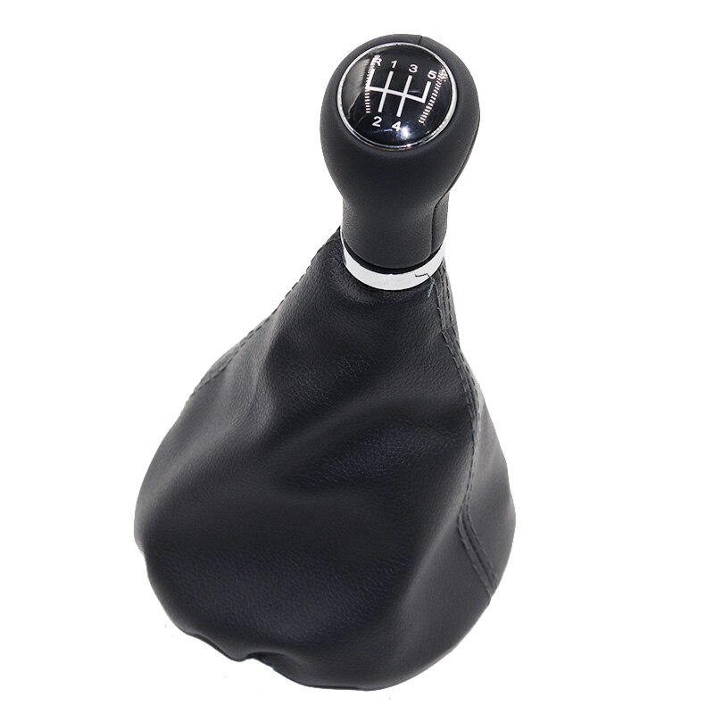 Cromo y cuero pomo de cambio de marchas para coche palanca Gaitor de arranque para VW POLO clásico 6N 6N2 1996, 1997-2001 LUPO CADDY 5: type 2