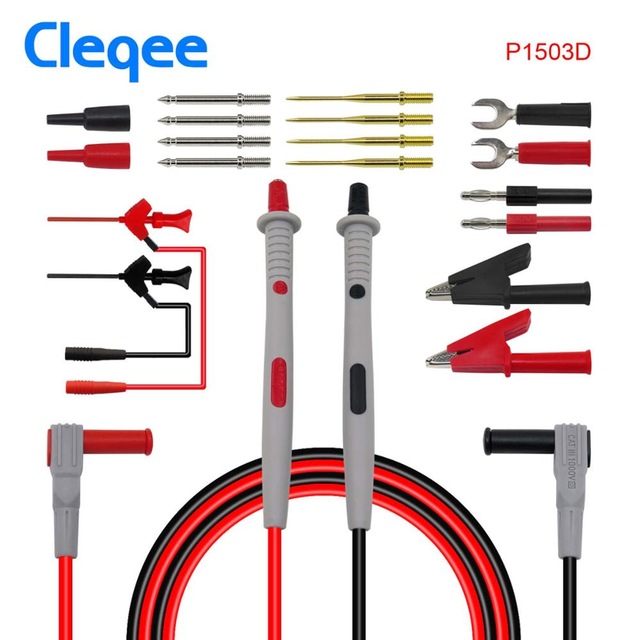 Cleqee Multimeter probes replaceable needles test leads kits probes for digital multimeter feelers for multimeter wire tips: P1503D
