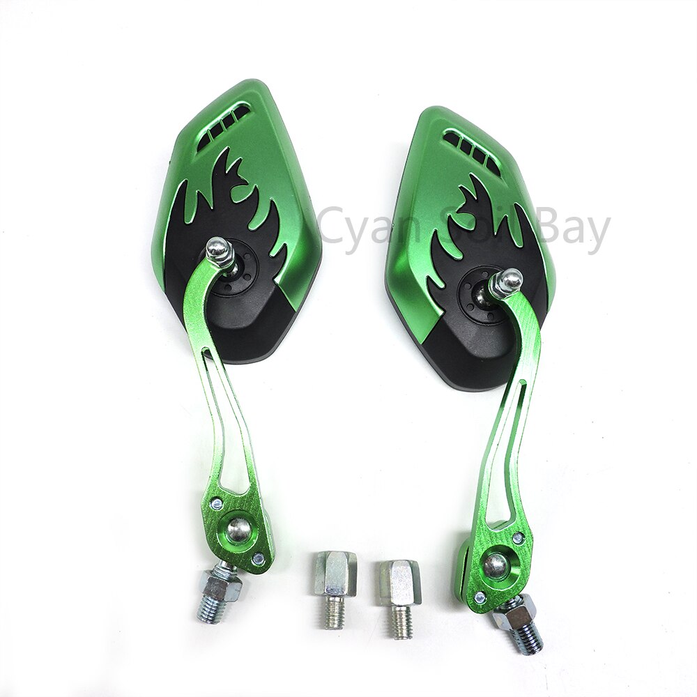 9 colores plano espejo 8mm 10mm tornillos Universal espejo retrovisor de motocicleta aleación de aluminio varilla + carcasa de plástico