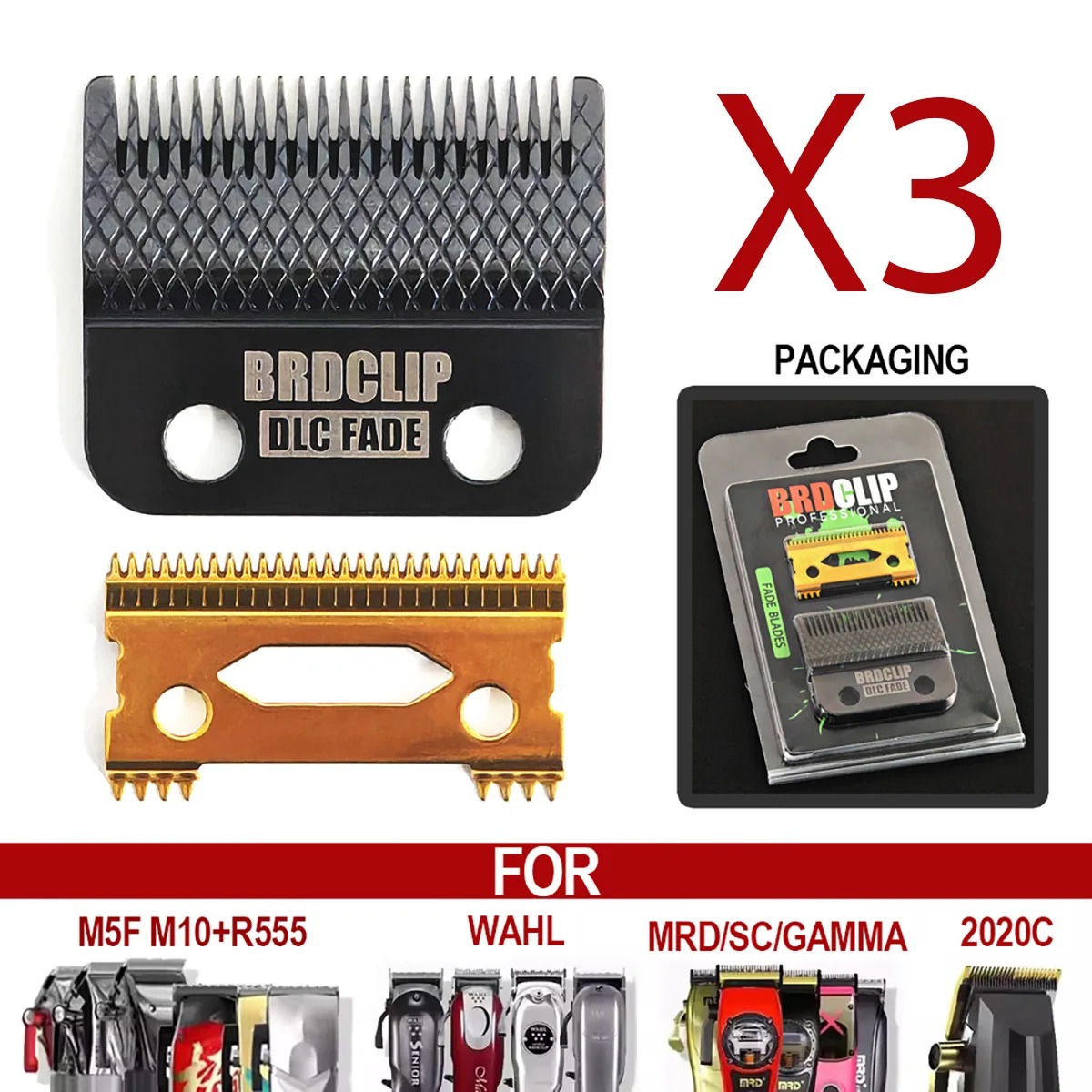 BRDCLIP 808E Electric Hair Clipper Replacement Blade DLC Blade for BRD-106 M10 M5 Kulilang R77F VGR V003 WMARK X1: Red