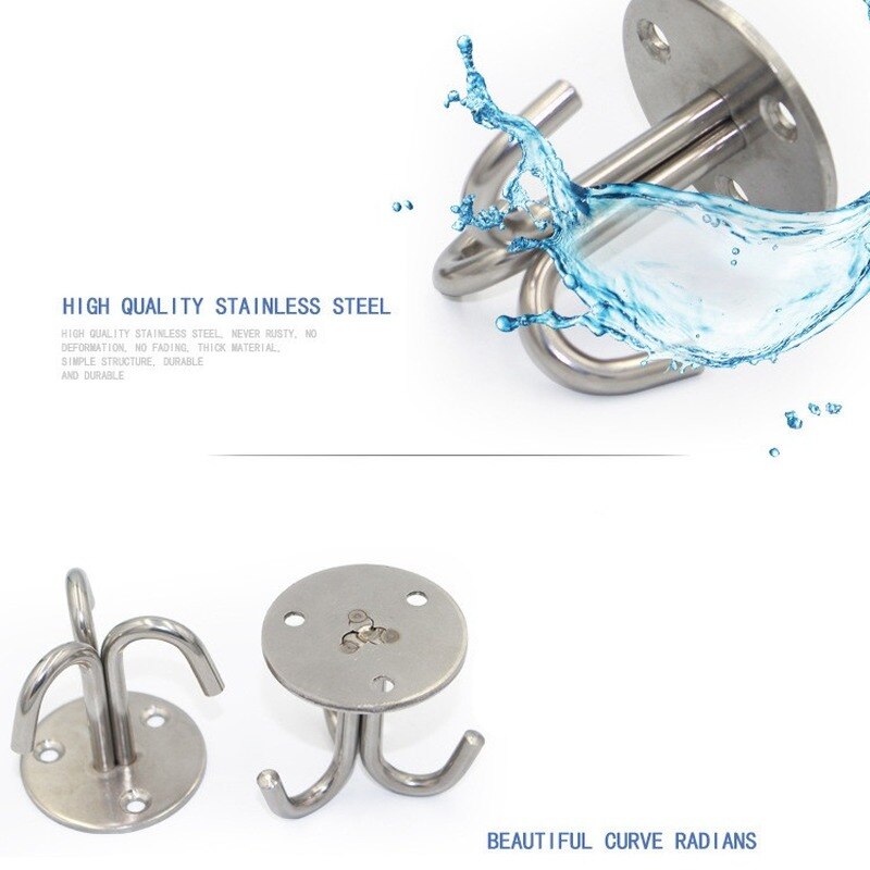 Stainless Steel Three Claws Ceiling Hook Fixed U Type Hook Hanging Seat Chandelier Tools Wall Install Home Furniture Hardware