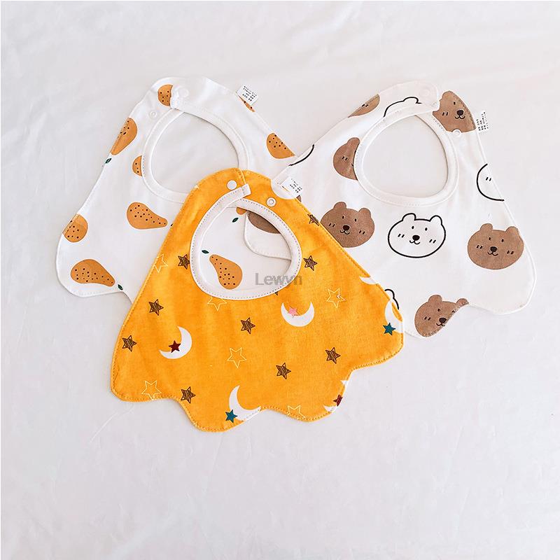 Baberos de algodón de doble capa para bebé, impermeable, delantal de alimentación para niños y niñas, toalla, Bandana, accesorios para bebés de 0 a 24 meses, 3 unids/lote: 012