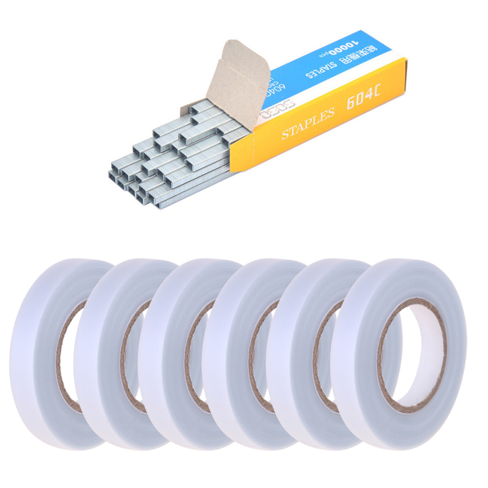 Garden Tools Plant Tying Tapetool Packing Vegetable Stem Strapping Tapener Machine Branch Hand Tying Machine Tools for Grape: 6pcs Tapes Nail 03