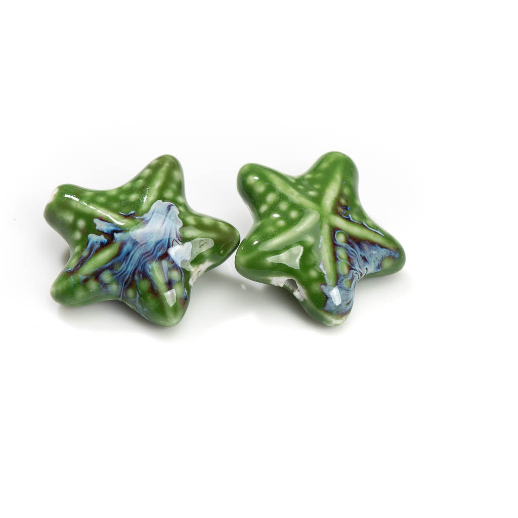 40 # Colgante de cuentas de cerámica de estrella de mar grande roja, forma especial de , fabricación de joyas de porcelana para collar y pulsera, 2 uds. # XN171: YELLOW
