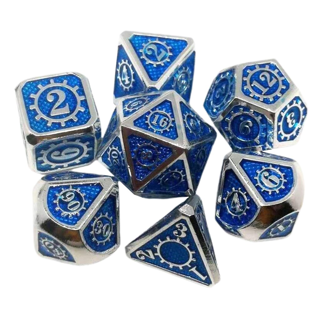 7Stck polyedrisch Multi-einseitig Metall Pro Drachen Waage DnD Pfadfinder RPG würfelt: 07