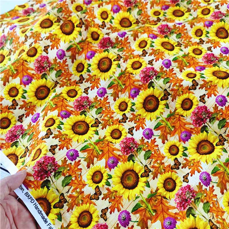 Cotton Fabric European Flower Oil Painting Pastoral for Sewing Clothes Dresses DIY Handmade by half Meter: Pink