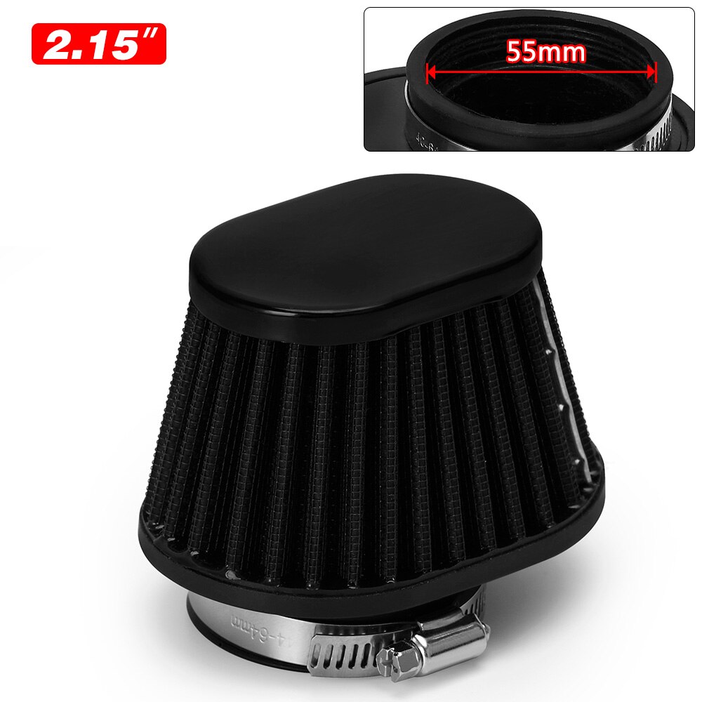 LZONE-filtre à Air moto 60mm 55mm 51mm universel pour voiture à moteur Minibike entrée d'air froid haut débit cône filtre JR-AIT32: 2.15inch 55mm
