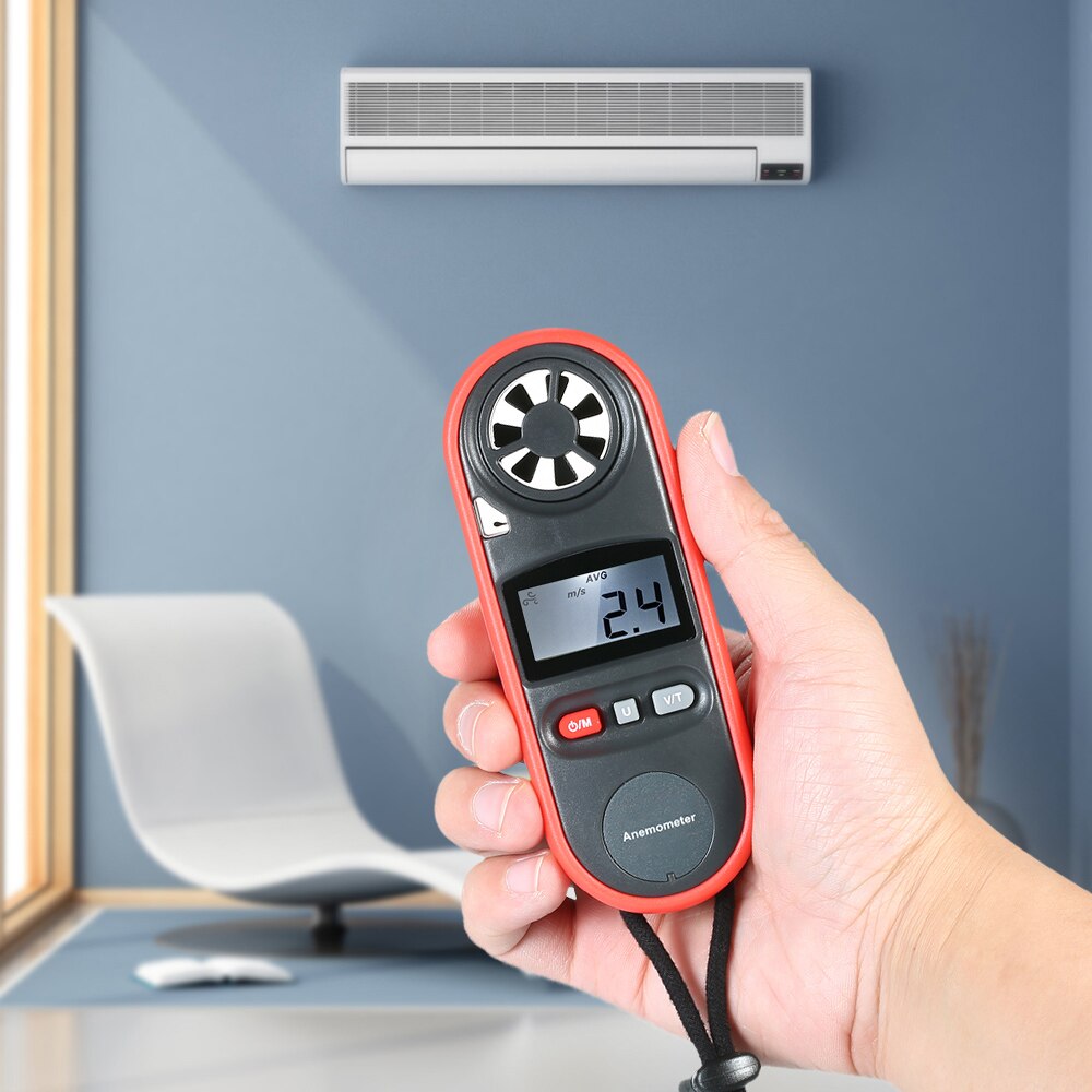Mini Digital Anemometer Beaufort Scale IP67 Thermometer Handheld Anemometro Pocket Wind Speed Meter