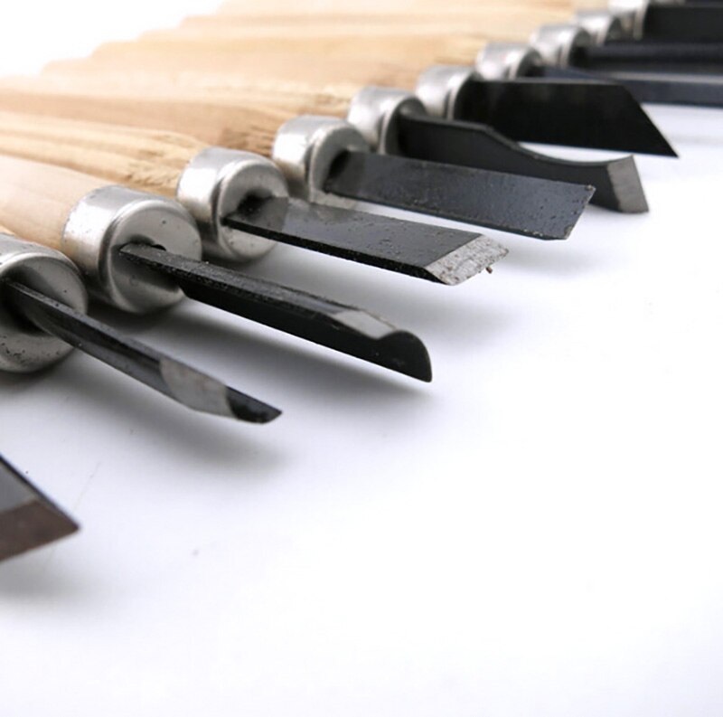 12/10-piece Craft Wood Carving Knife Hand-carved Wooden Handle Set Student Hand-carved Wood Carving Knife Carving Set