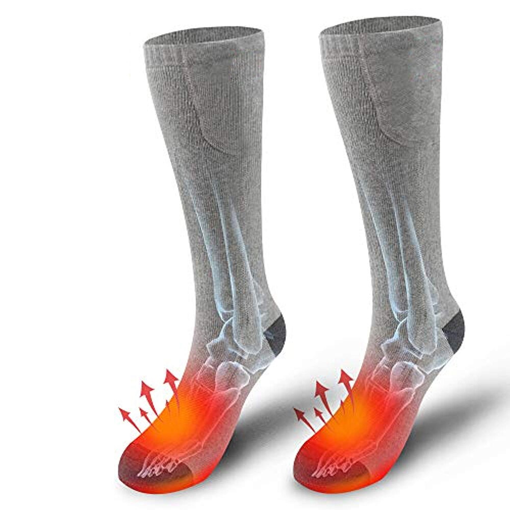 Dk elektriske termisk opvarmede strømper batteri vintervarme fodvarmer julevarme sokker vintervarme udendørs sportsstrømper: 02
