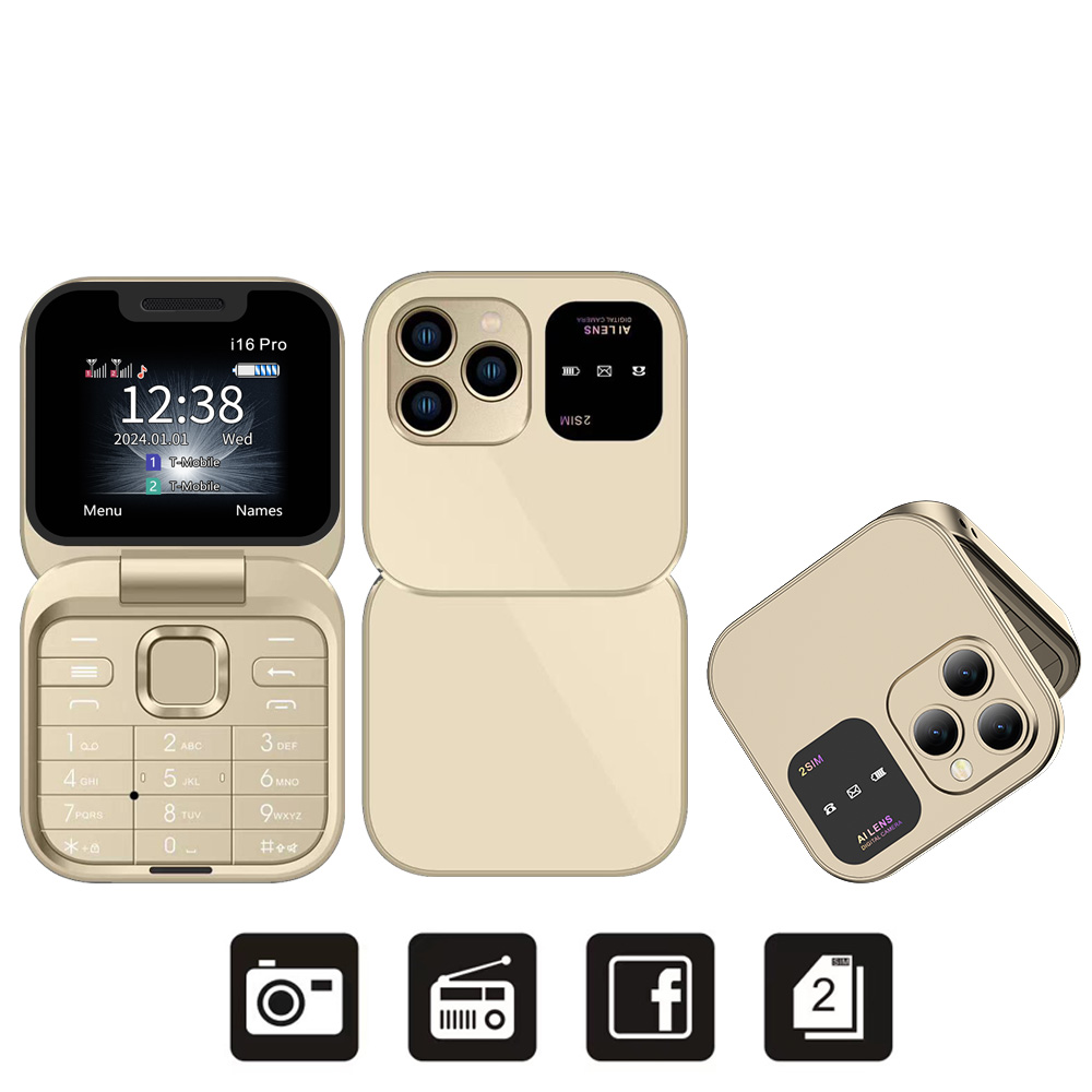 SERVO 2024 Neues Mini-kippen-praktisch FM-Radio Magie Stimme schwarze Liste Geschwindigkeit wählen Vibration 2 SIM-Karte Kleines Anzeige faltbares Telefon: Rot