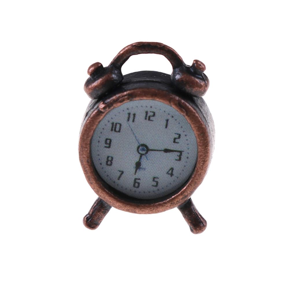 1/12 Dollhouse Miniature Living Room A Metal Alarm Clock: BR