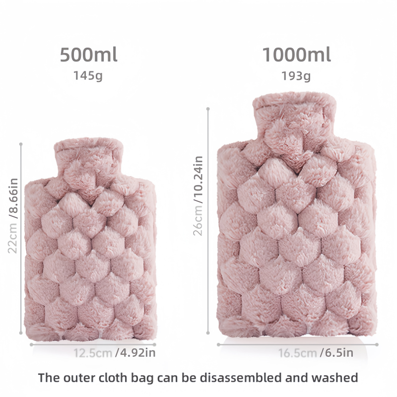 1000/500ML Water Bottles Bag Water-filling -water Bag for Female Warm Belly Hands and Feet Keep Hand Warmer Water Bag