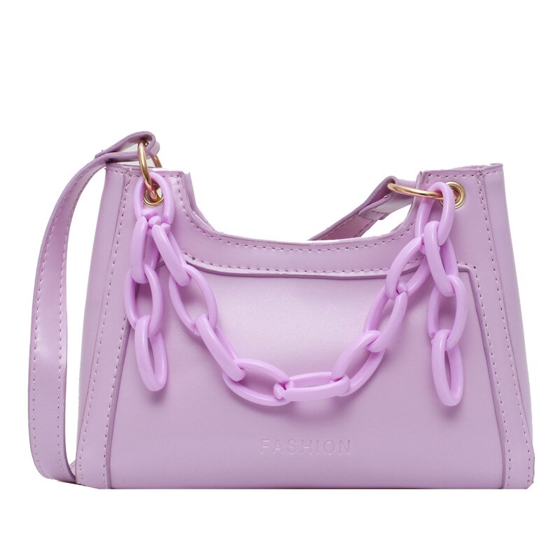 French Underarm Bag Texture Popular Women's Bag Style Non-Mainstream One-Shoulder Baguette Bag YUBAI: Purple 