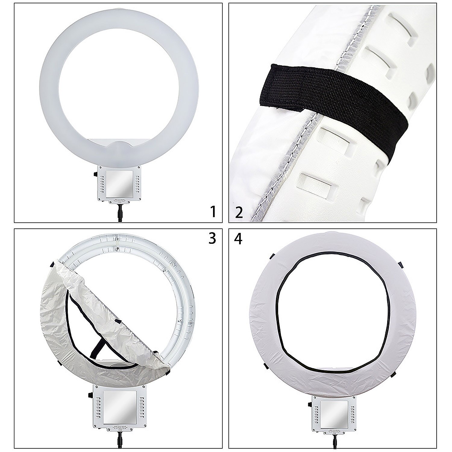Gosear Opvouwbare Softbox Diffuser Doek Kit Voor 12Inch Ring Licht Ringlicht Schoonheid Portret Vullen Licht Product Fotografie