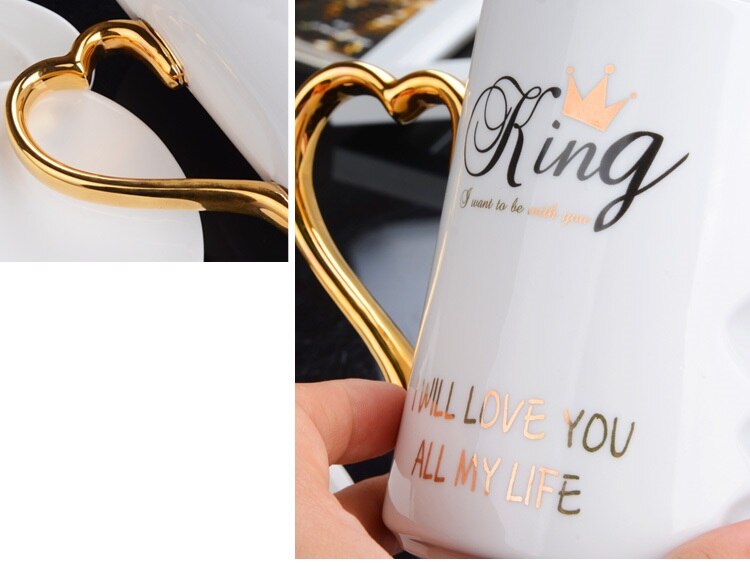 OUSSIRRO 2 Pçs/set Casal Beijo Caneca de Cerâmica Xícara de Café Criativo Presente de Aniversário de Casamento Dia Dos Namorados
