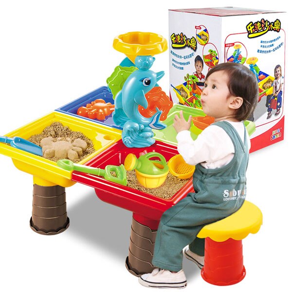 Baby Zomer Zand En Water Tafel Doos Baby Kids Kinderen Outdoor Strand Waterrad Speelgoed Familie Play Set: C