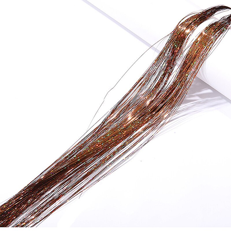 Extensions de cheveux en soie arc-en-ciel, 1 sac, guirlandes scintillantes, accessoires de fête pour filles, couvre-chef de tressage: B