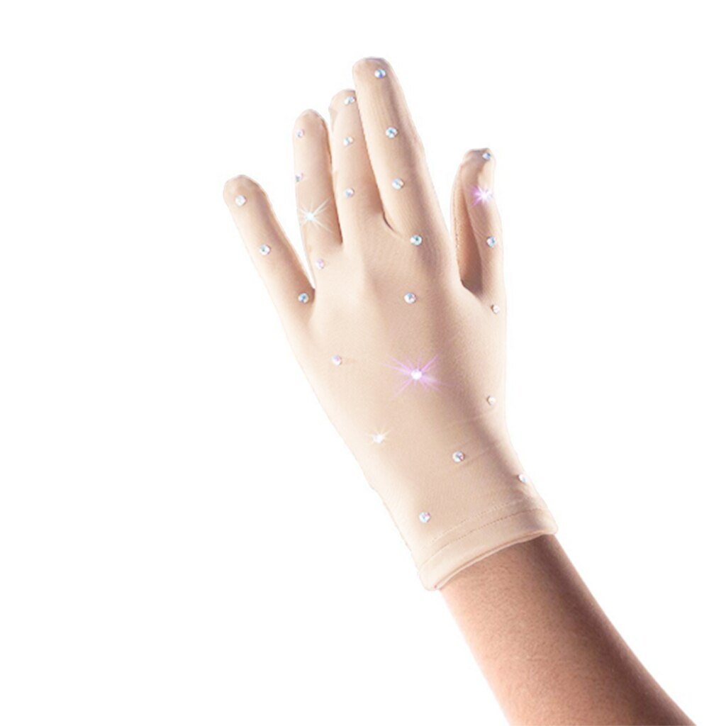 Guantes elásticos para patinaje sobre hielo, con diamantes de imitación, compatibles con vestidos de , de cumpleaños para mujer y chica