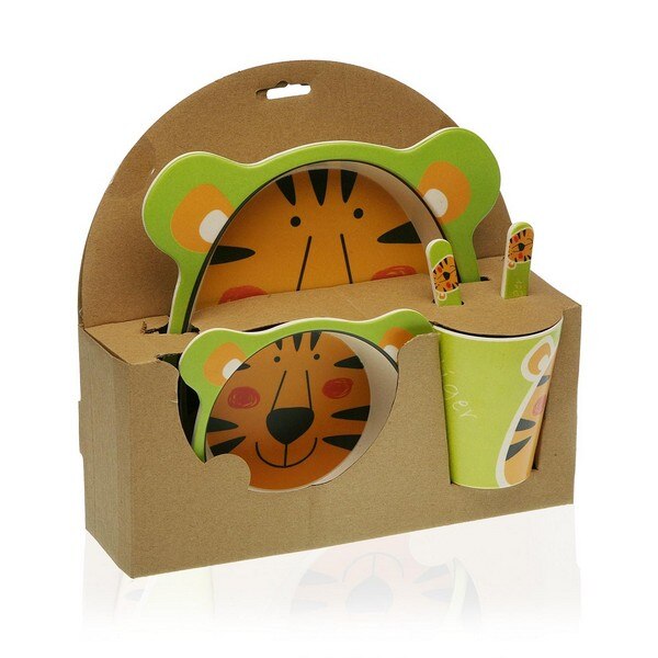 Set de Vajilla Fibra de Bambú Infantil Tigre (5 pcs)