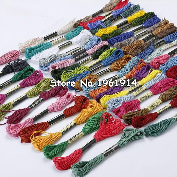 100 strengen gekleurde borduurgaren katoen kruis naald craft naaien floss kit