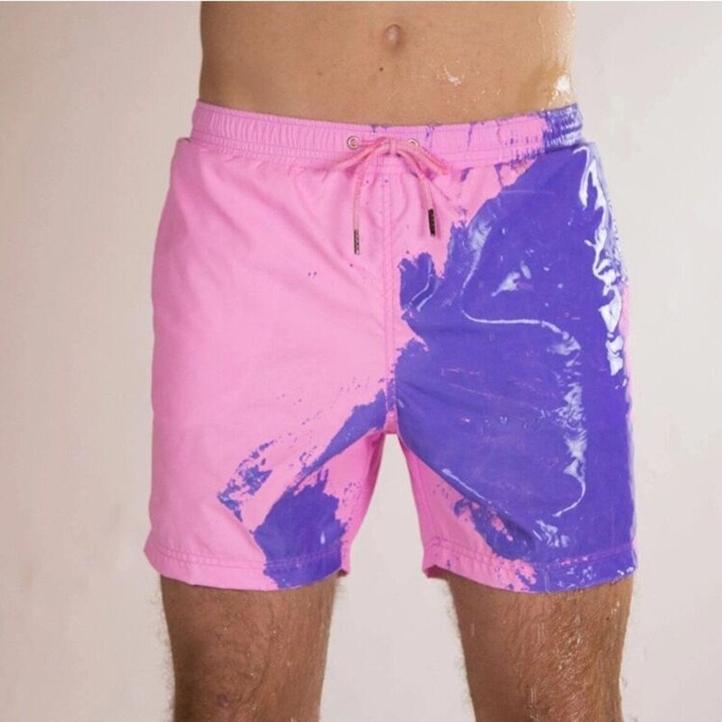 Arrivals Discoloration In Water Neach Sports Fitness Shorts Men's Quick-Drying Swimming Trunks Temperature Change Color