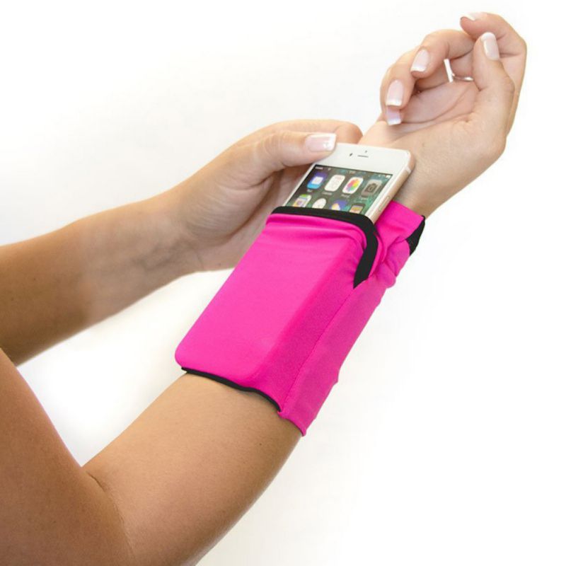 Arm taske ultra-tynd skridsikker armbånd armbånd armbånd telefonpose holder sportstasker til fitness løbecykling: Rød