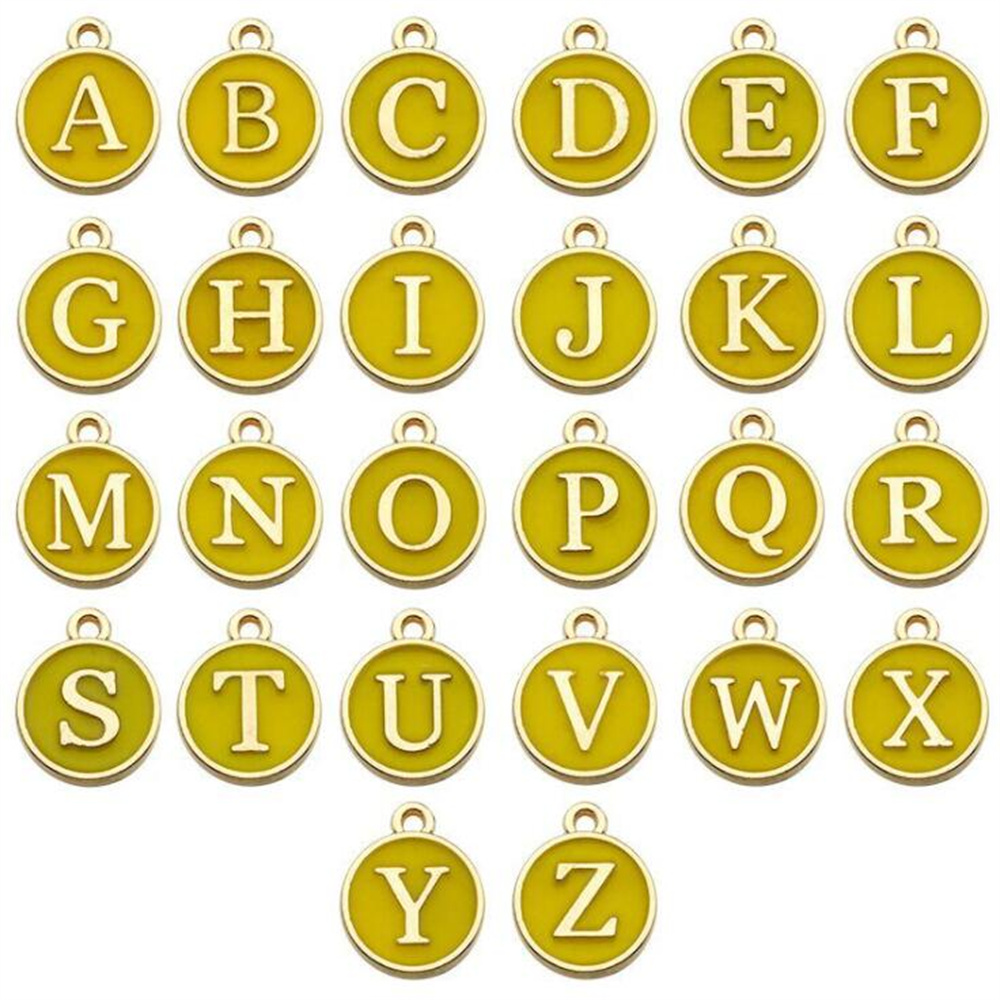 Juego de colgantes con letras del alfabeto de A-Z para mujer, pulsera y pendientes hechos a mano, accesorios para hacer joyas, suministros, 12mm, 1 Juego: Azul marino