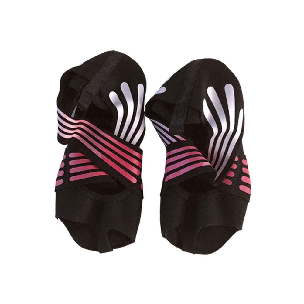 Damen Rutschfeste Yoga Socken - Indoor Fitness Pilates Gym Sport - Backless Fünf Zehen: Rosa / M