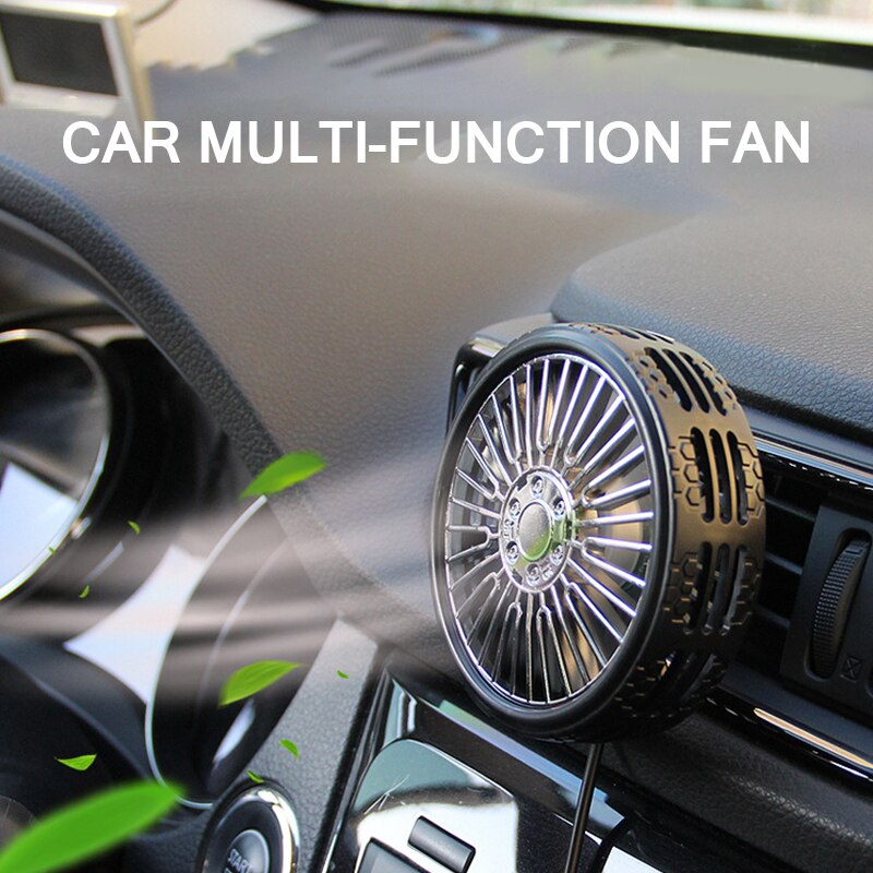 Universel été voiture USB ventilateur voiture climatiseur ventilateur Auto puissant voiture refroidissement Air ventilateur avec coloré LED lumière voiture accessoires