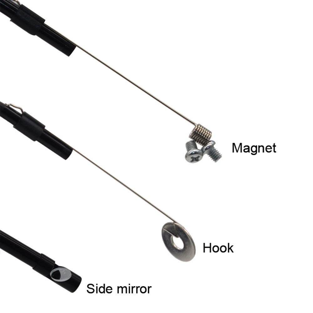 Portable Endoscope 3 in 1 5.5mm 6 LED IP67 30W Metal Plastic Black Ear Cleaning Tool Inspection Inspection Camera Computers