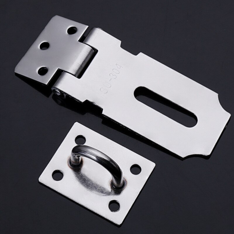 Stainless Steel Cabinet Hasp Padlock Latch Lock Door Hasp Lock Home Hotel Door Security Hardware Gym Locker Wooden Case