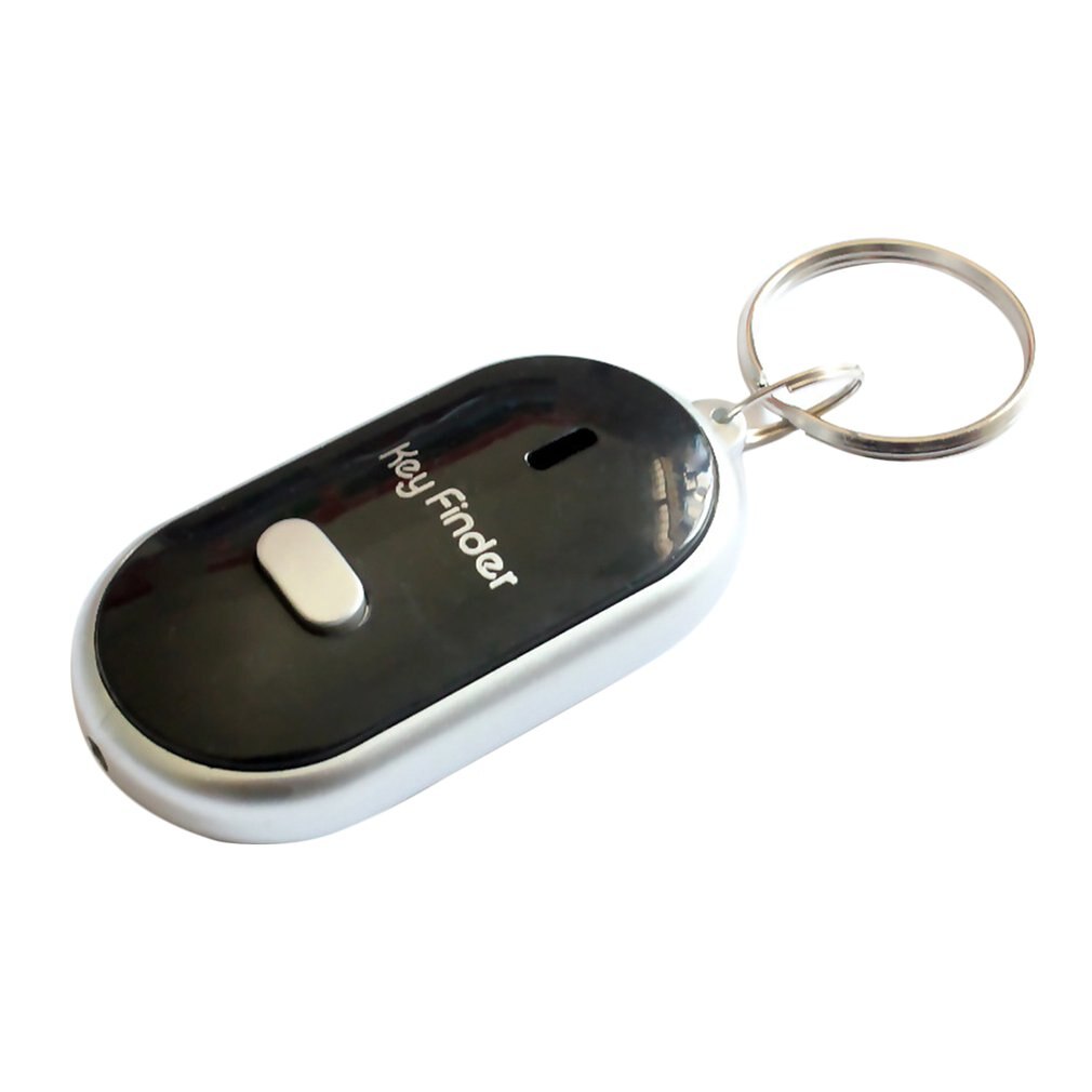 Anti-Lost Key Finder Smart Find Locator Keychain Whistle Beep Sound Control LED Torch Portable Car Key Finder: black