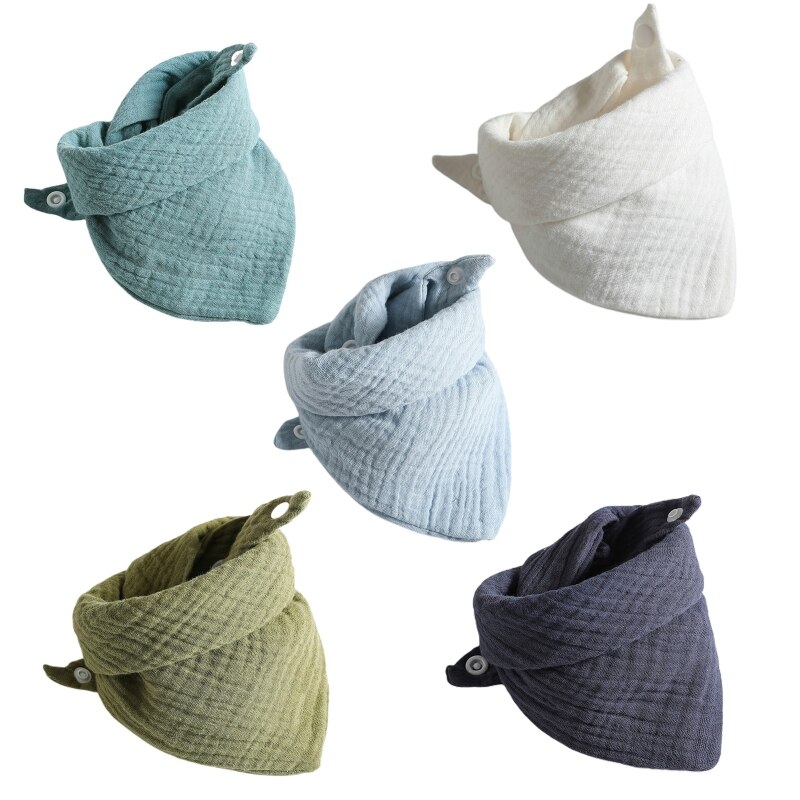 5 Pcs/set Soft Cotton Baby Face Towel Bath Towel Absorbent Gauze Newborn Burp Cloths Kids Washcloth Handkerchief Feeding Towel: Triangle bib-A1