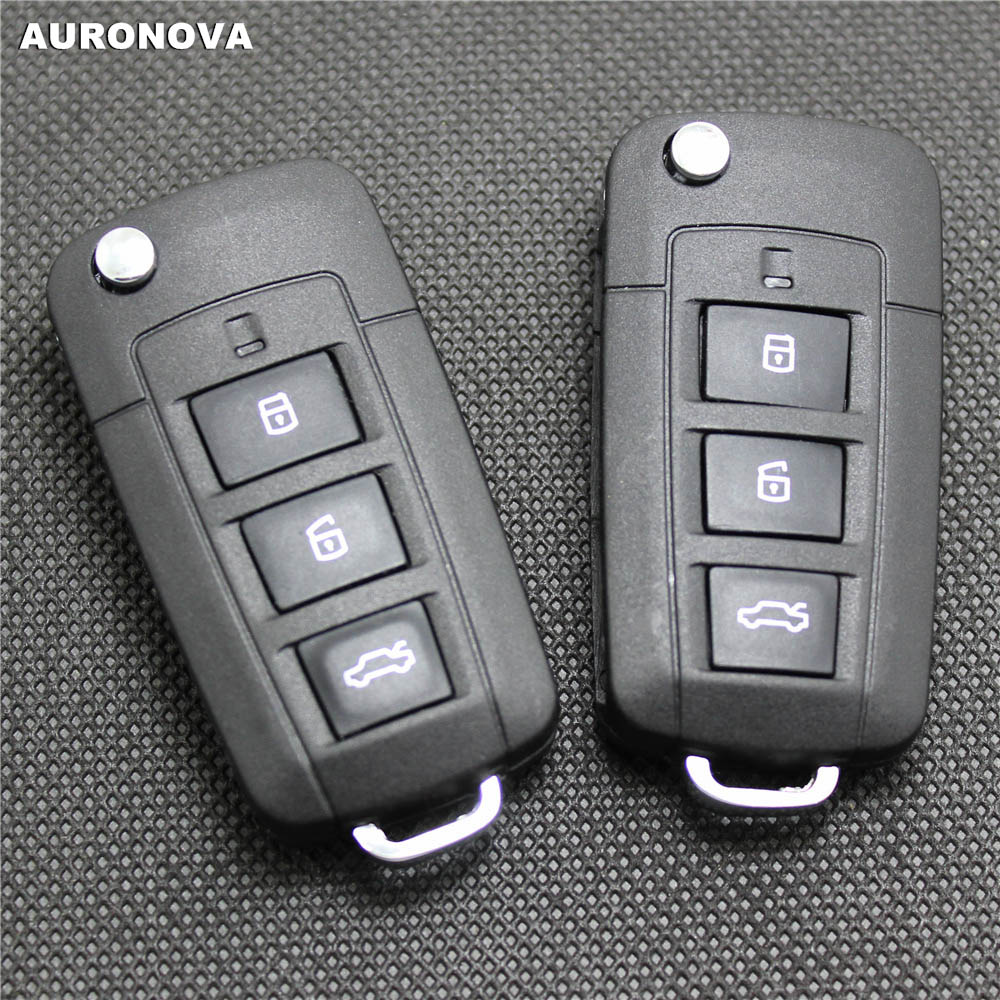 AURONOVA-carcasa de llave plegable para Kia Cerato, 3 + 1 botones traseros, funda para mando a distancia del coche