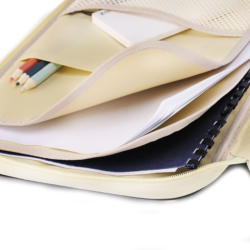 Multifunktionel  a4 dokumenter opbevaringspose lynlås vandtæt dokumentmappe håndtaske til ipad