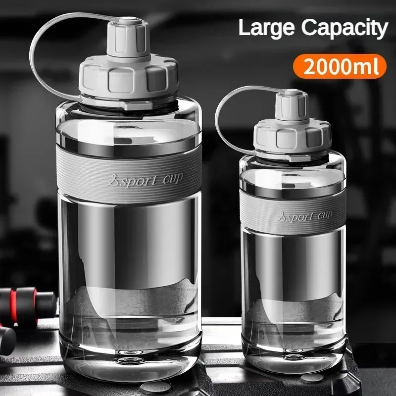 2 liters stor vandflaske med sugerør 2l/1.5l/1l/0.6l store skolegymnastiksals sportsdrikkeflasker bpa-fri fitness