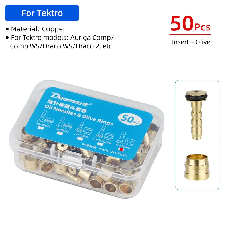 Olives/Inserts de frein de vélo, 50 pièces, pour SHIMANO BH90 BH59 SRAM Magura Tektro Cycle, connecteur de frein hydraulique, pièces de rechange: Bourgogne