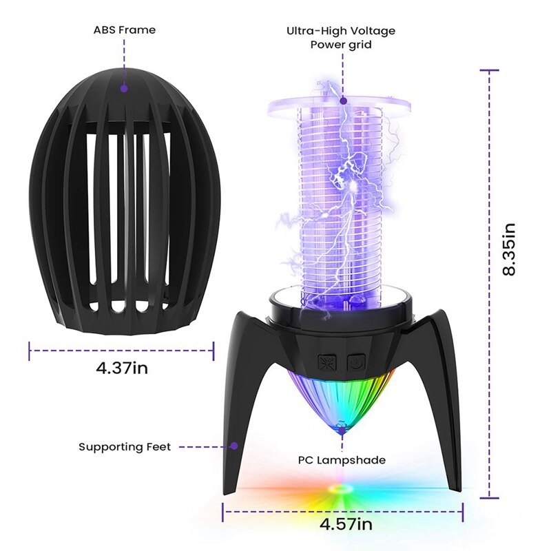 Electronic Mosquito Killer Aliens Exterior with Night Atmosphere Light 14-H Battery Life for Home Indoor