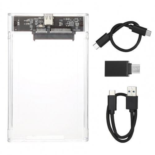 2.5 Inch Usb 3.1 Type-C Hoge Snelheid Transparante Mobiele Externe Harde Schijf Case: Default Title