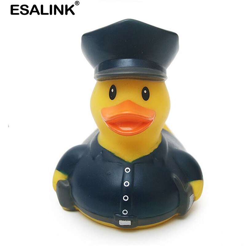 ESALINK 8-10Cm pływająca kaczka policja Baseball strażacy gumowa Ducky zabawka do kąpieli dziecko poznawcze zabawki kąpielowe zabawki edukacyjne