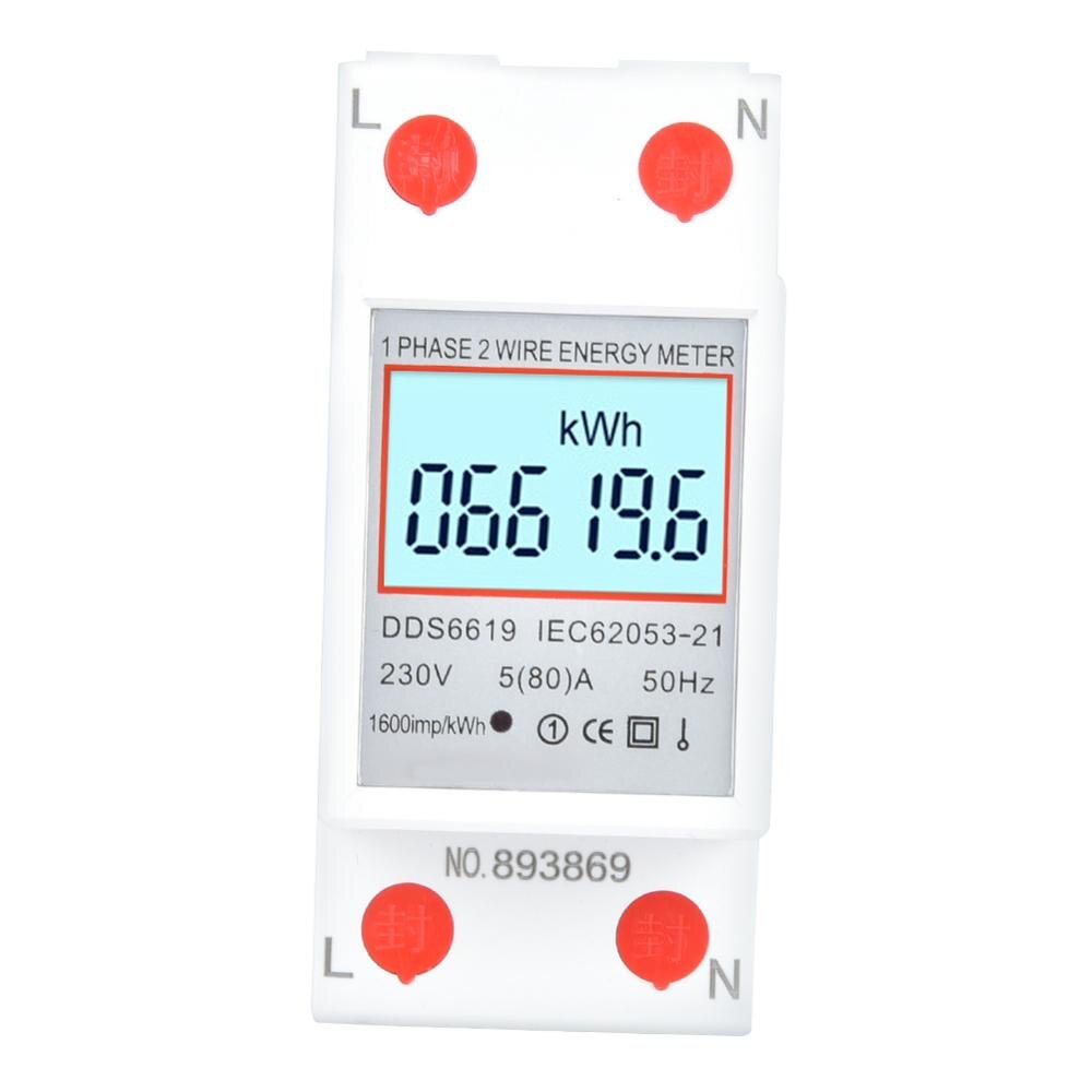 Dds 6619 multifunktions effektmåler enfaset elektrisk energimåler effektmåler 2p 230v digitalt wattmeter: 006