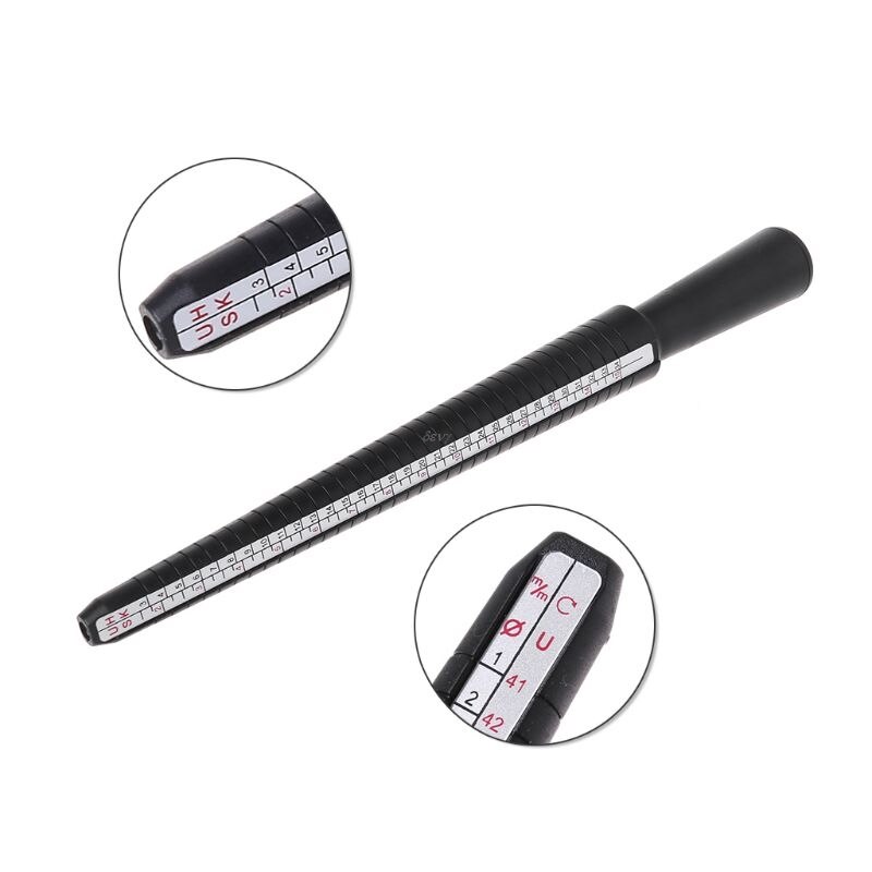 Plastic Ring Size Mandrel Stick Finger Gauge Ring Sizer Measuring Jewelry Tool