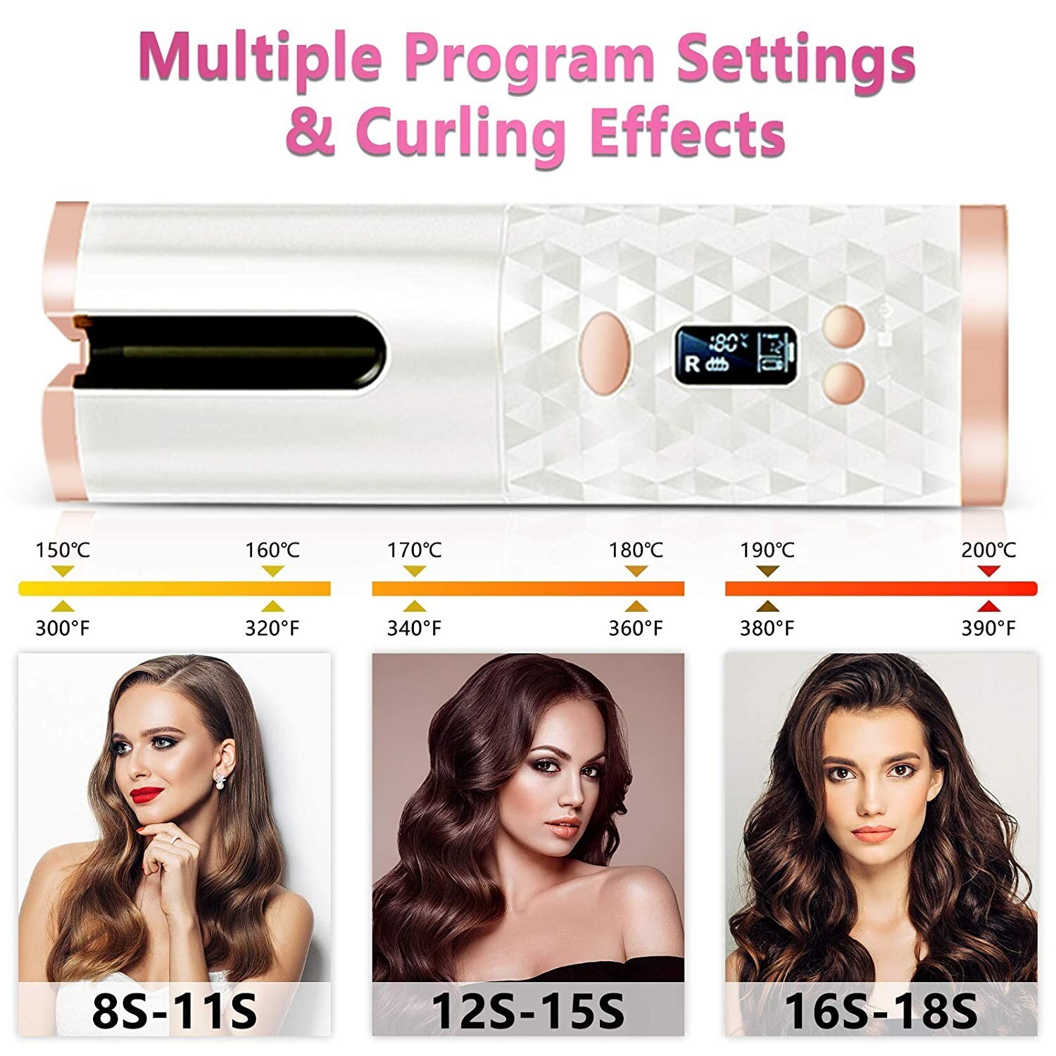 Auto Rotating Hair Curler Portable Cordless Automatic Natural Curl Rechargeable Ceramic Curling Irons Wireless Big Wave Airwrap