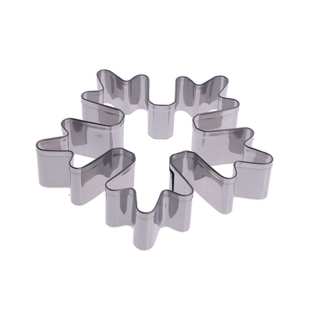 1 Pc Rvs Cake Cookie Bakvormen Kerst Sneeuw Shape Mould Fondant Cookie Cutters Biscuit Mold Keukens: Default Title